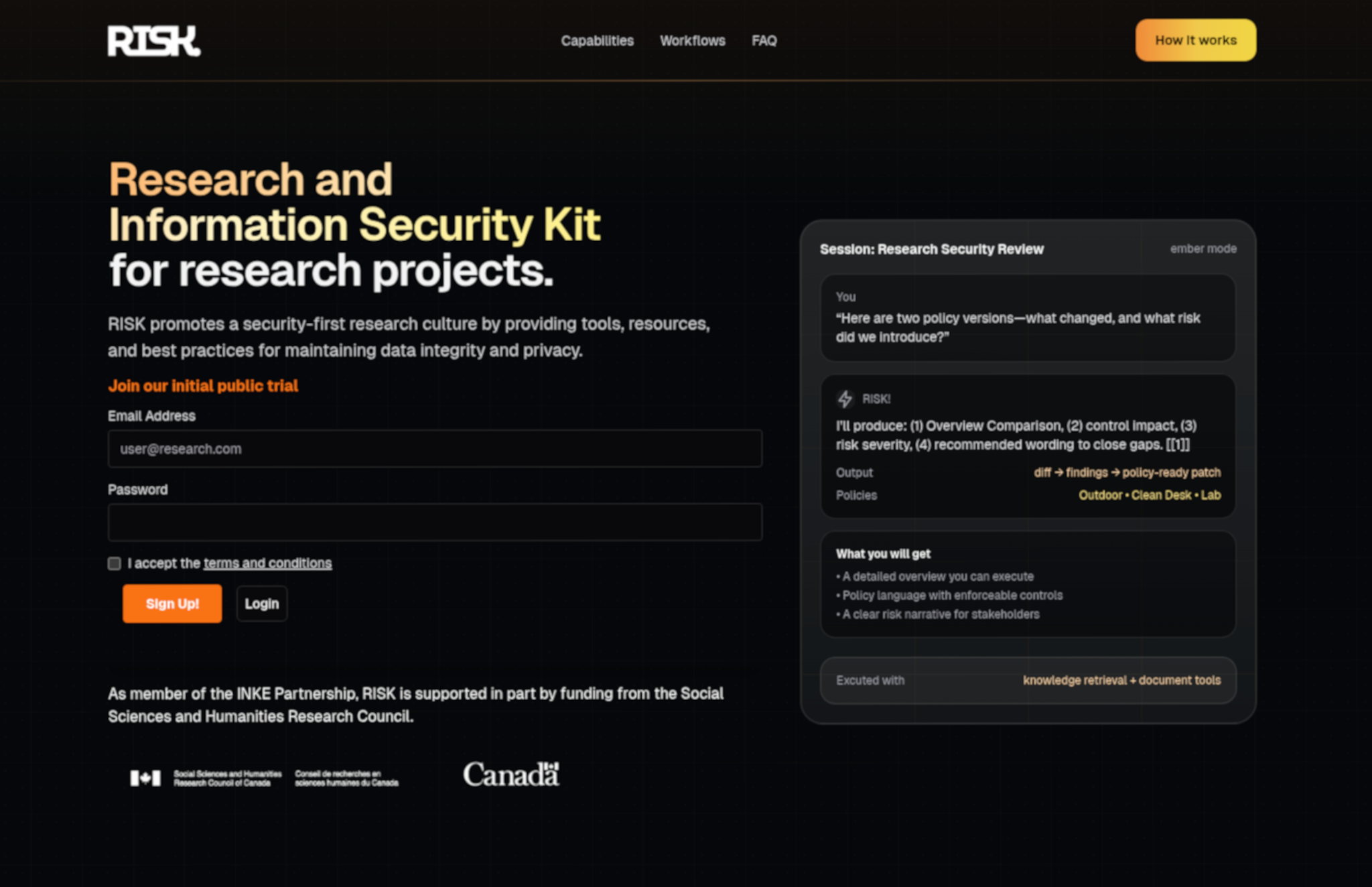 RISK platform preview
